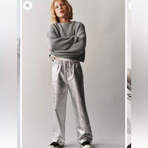 ZARA SILVER FOIL PANTS